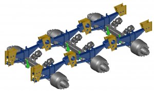 Подвеска двускатная 3*20т высокая широкая рессорная HJBridge 16.20-2900004-FУ00